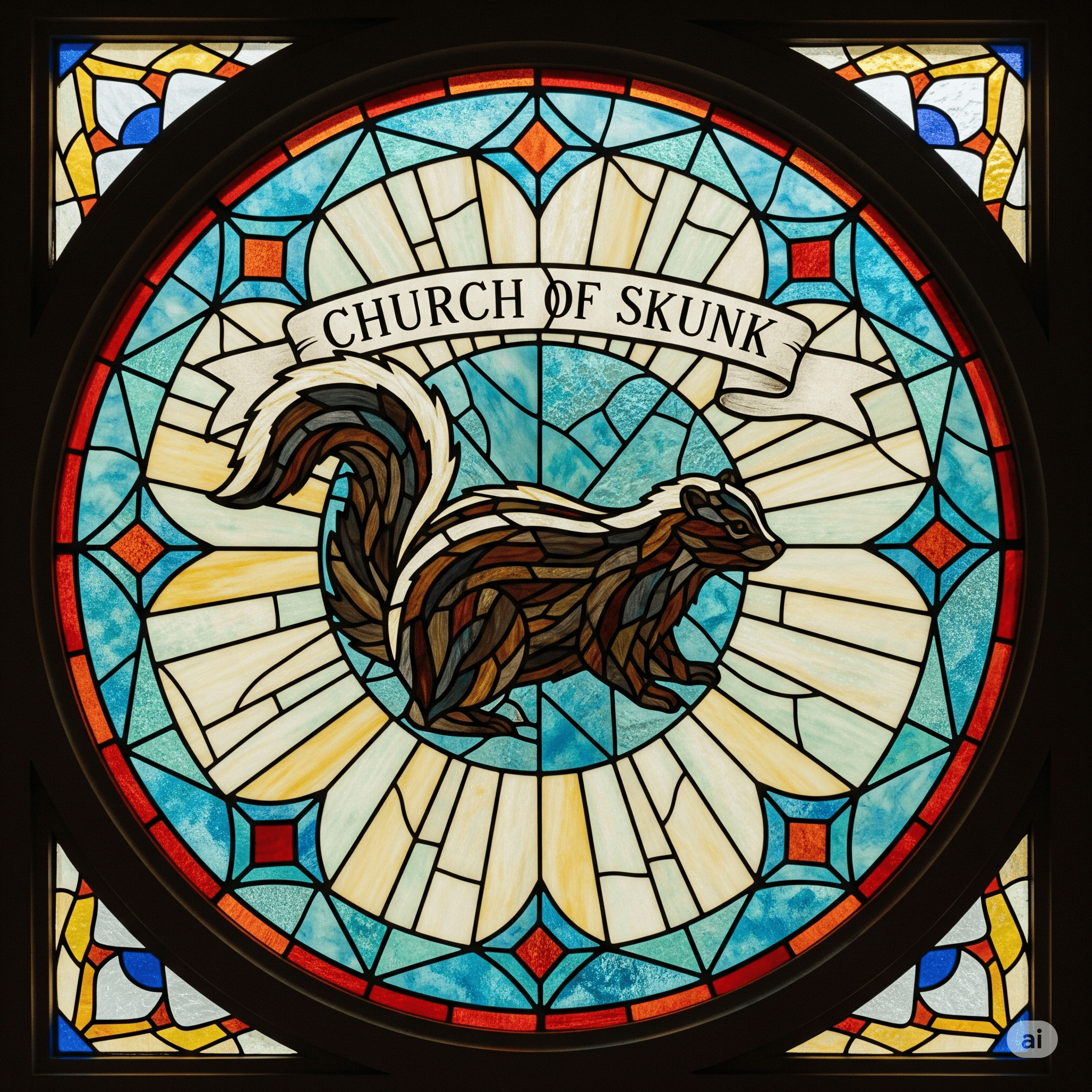 stained glass skunk