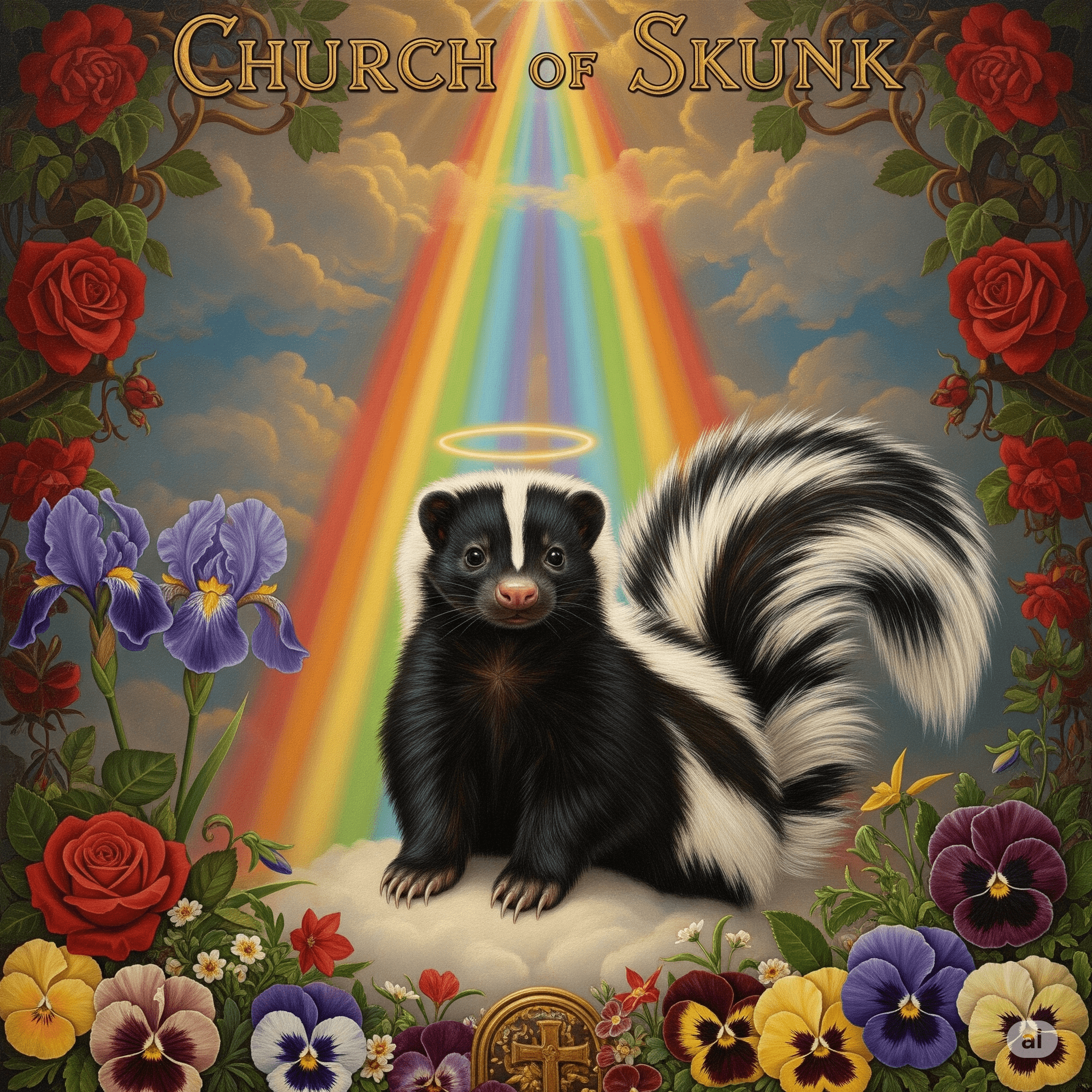 loving skunk painting